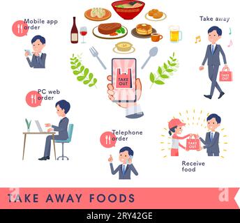 A set of consultant job man to take away.It's vector art so easy to edit. Stock Vector