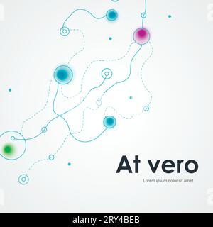 Abstract graphic design with connection background. Vector color illustration structure. Smooth wavy lines Stock Vector