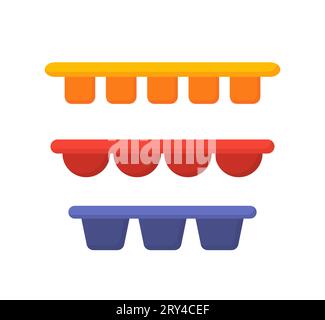 Ice plastic trays vector concept Stock Vector