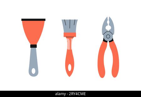 Various working tools vector set Stock Vector