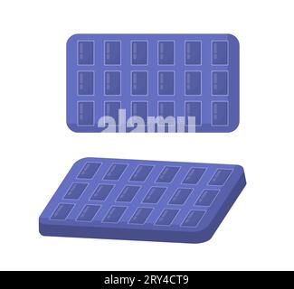 Ice plastic trays vector concept Stock Vector