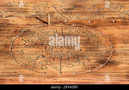 Replica of annual roman calendar and zodiac. Divination methods in ...