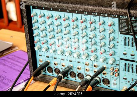 sound music mixer control panel. Stock Photo