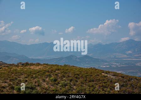 Landscape view to Mediterranean an inside Island see, views of the majestic nature around, Calvi, France Stock Photo