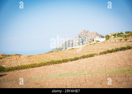 Landscape view to Mediterranean an inside Island see, views of the majestic nature around, Calvi, France Stock Photo