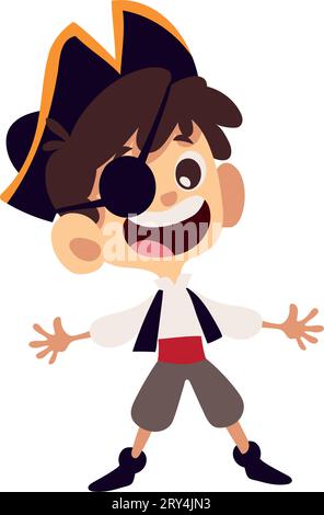 halloween disguised pirate boy Stock Vector