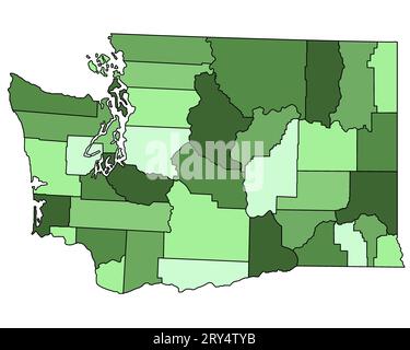 Washington DC administrative map. counties map of Washington dc with ...