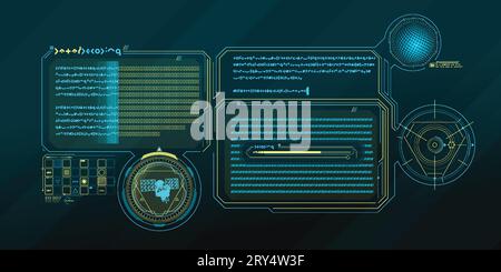 Design elements for infographic of sci-fi communication. Stock Vector