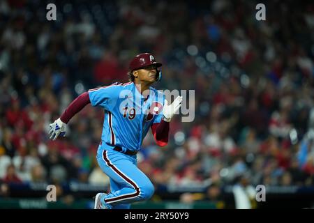 Philadelphia Phillies' Cristian Pache plays during the seventh inning of a  baseball game, Monday, April 10, 2023, in Philadelphia. (AP Photo/Matt  Rourke Stock Photo - Alamy