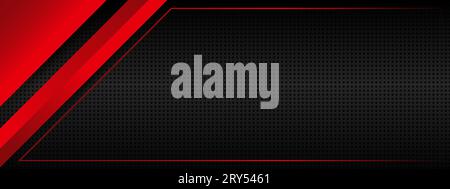 modern background banner design with red lines on dark background Stock Vector