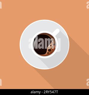illustration of coffe cup in flat design,coffe cup cartoon illustration logo Stock Vector