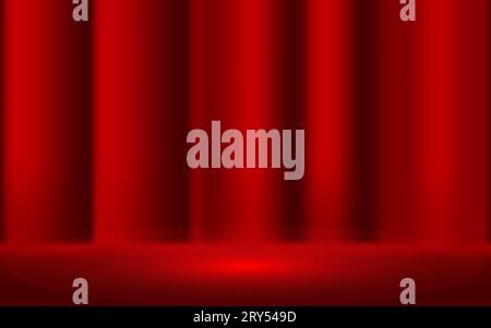 Modern light red texture background.red 3d empty room gradient mesh Stock Vector