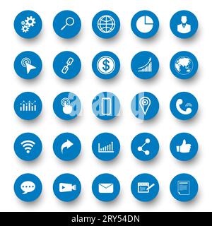 web business icon set isolated on white background Stock Vector