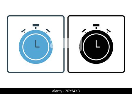 Stopwatch icon. icon related to time management. suitable for web site design, app, user interfaces, printable etc. Solid icon style. Simple vector de Stock Vector