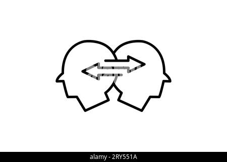Mind map icon. icon related to critical thinking. suitable for web site design, app, user interfaces, printable etc. Line icon style. Simple vector de Stock Vector