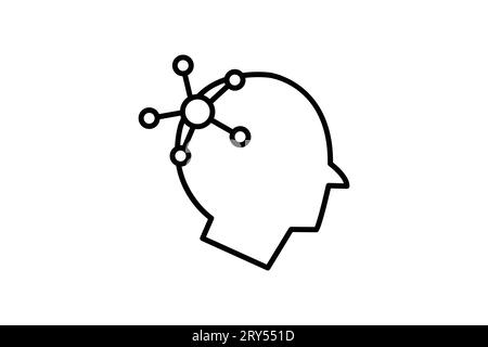 Mind map icon. icon related to critical thinking. suitable for web site design, app, user interfaces, printable etc. Line icon style. Simple vector de Stock Vector