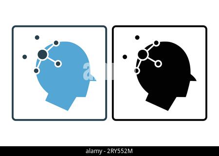 Mind map icon. icon related to critical thinking. suitable for web site design, app, user interfaces, printable etc. Solid icon style. Simple vector d Stock Vector