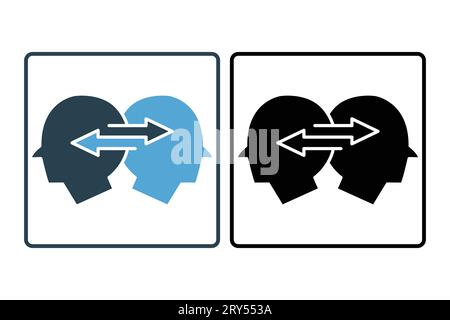 Mind map icon. icon related to critical thinking. suitable for web site design, app, user interfaces, printable etc. Solid icon style. Simple vector d Stock Vector