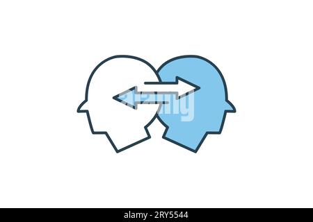 Mind map icon. icon related to critical thinking. suitable for web site design, app, user interfaces, printable etc. Flat line icon style. Simple vect Stock Vector