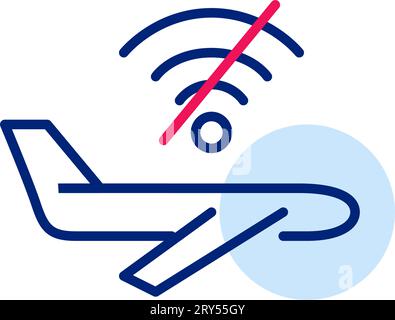 Airplane mode for a device. No internet signal. Pixel perfect icon Stock Vector