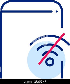 No wifi on a smart phone. Pixel perfect icon Stock Vector