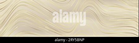 Golden deluxe curved waves abstract pattern design. Vector geometric background Stock Vector
