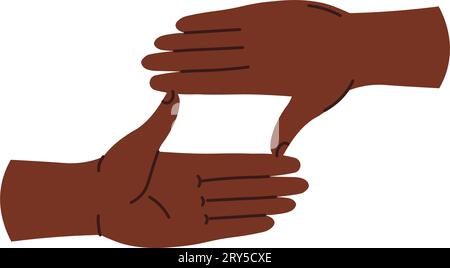 Gesture of hands making square shape, vectors Stock Vector