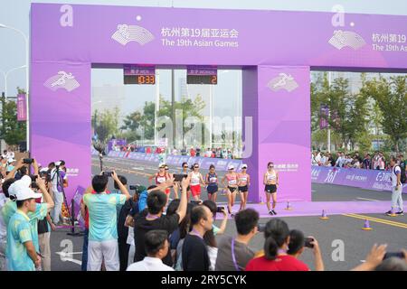 Hangzhou, China. 29th Sep, 2023. General view Athletics : Women's 20km Race Walk at Qiantang River Green Belt during the 2022 China Hangzhou Asian Games in Hangzhou, China . Credit: AFLO SPORT/Alamy Live News Stock Photo