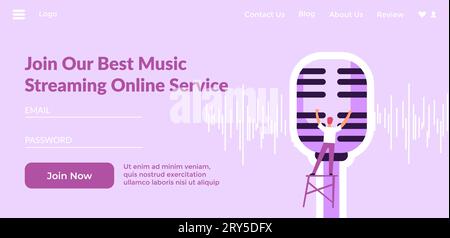 Join our best music streaming online service, web Stock Vector