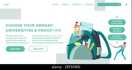 Choose your abroad universities and programs web Stock Vector