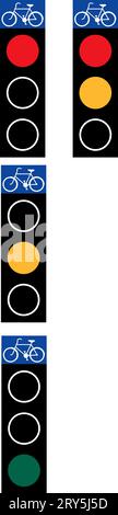 Cycles and moped lights. Traffic light signals, Road signs in Sweden Stock Vector