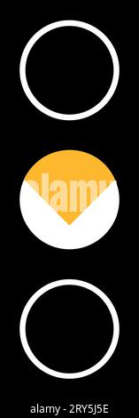 Flashing yellow: Traffic light malfunction or out of service, Traffic light signals, Road signs in Sweden Stock Vector