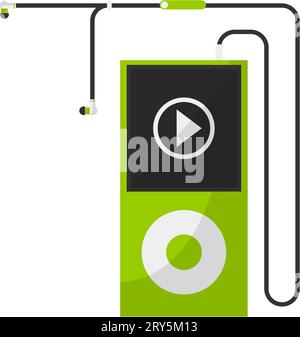 Music mp3 players with headphones for jogging Stock Vector