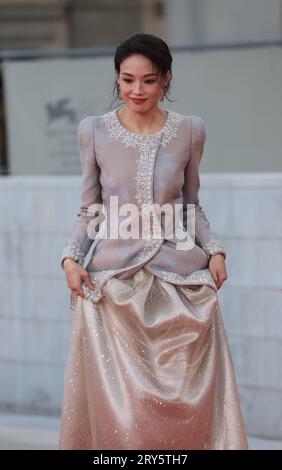 VENICE, ITALY - SEPTEMBER 09: Shu Qi attends a red carpet ahead of the closing ceremony at the 80th Venice Film Festival on September 09, 2023 Stock Photo