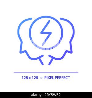 2D thin linear gradient conflict resolution icon Stock Vector
