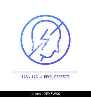 2D thin linear gradient self control icon Stock Vector