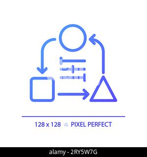 2D thin linear gradient adaptability icon Stock Vector