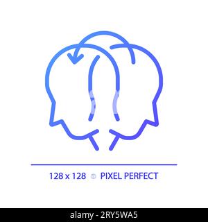 2D thin linear gradient sharing icon Stock Vector