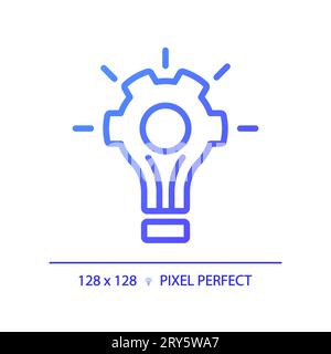 2D thin linear gradient problem solving icon Stock Vector
