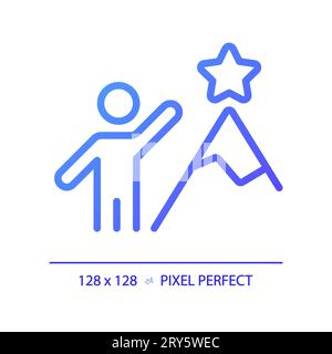 2D thin linear gradient perseverance icon Stock Vector