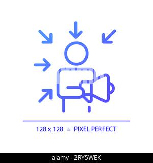 2D thin linear gradient promotion icon Stock Vector