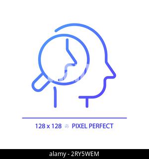 2D thin linear gradient introspection icon Stock Vector