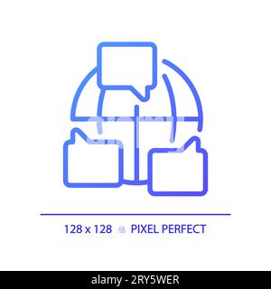 2D thin linear gradient collaboration icon Stock Vector