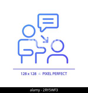 2D thin linear gradient coaching icon Stock Vector
