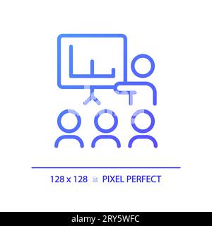 2D thin linear gradient public speaking icon Stock Vector