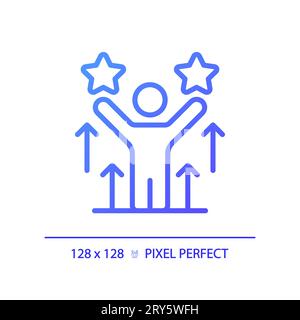2D thin linear gradient self motivation icon Stock Vector