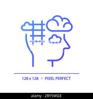 2D thin linear gradient ladder of success icon Stock Vector