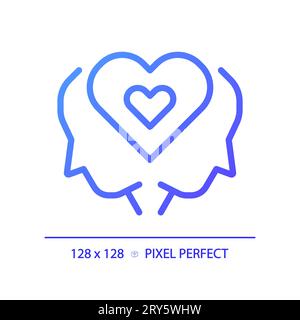 2D thin linear gradient empathy icon Stock Vector