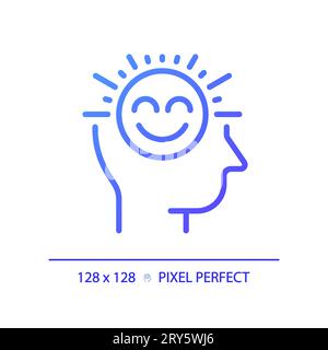 2D thin linear gradient positive thinking icon Stock Vector