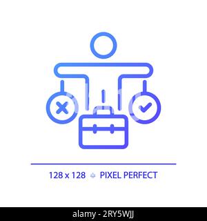 2D thin linear gradient decision making icon Stock Vector